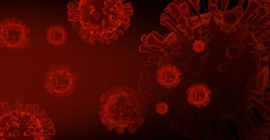 NCov covid-19 yapı Coronavirus krizi salgını biyolojik tehlike hücre hastalığı sendromunun kan DNA 'sı wuhan Çin' de arka planda 3 boyutlu resimleme, sağlıklı tıbbi konsept