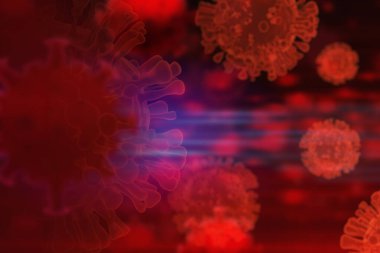 NCov covid-19 yapı Coronavirus krizi salgını biyolojik tehlike hücre hastalığı sendromunun kan DNA 'sı wuhan Çin' de arka planda 3 boyutlu resimleme, sağlıklı tıbbi konsept