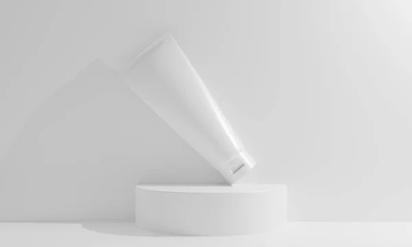 Beautiful Medical Skincare Cosmetic Lotion Cream Mockup Bottle Pared Products — 스톡 사진