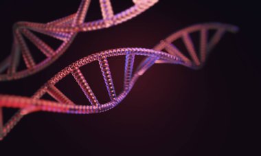Sağlıklı tıbbi araştırma konsepti, bilim laboratuarı insan genleri DNA 'nın genomu çift sarmal molekül yapısı, deoksiribonükleik asit, 3D resimleme