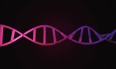Sağlıklı tıbbi araştırma konsepti, bilim laboratuarı insan genleri DNA 'nın genomu çift sarmal molekül yapısı, deoksiribonükleik asit, 3D resimleme