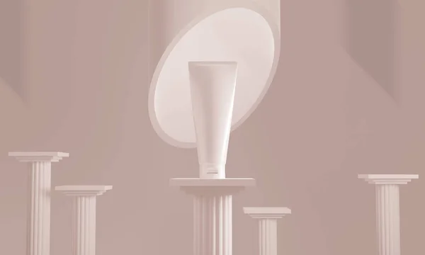 Skönhet Medicinsk Hudvård Kosmetisk Lotion Grädde Mockup Flaska Förpackning Produkt — Stockfoto