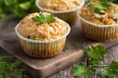 savory muffins with zucchini and cheese clipart
