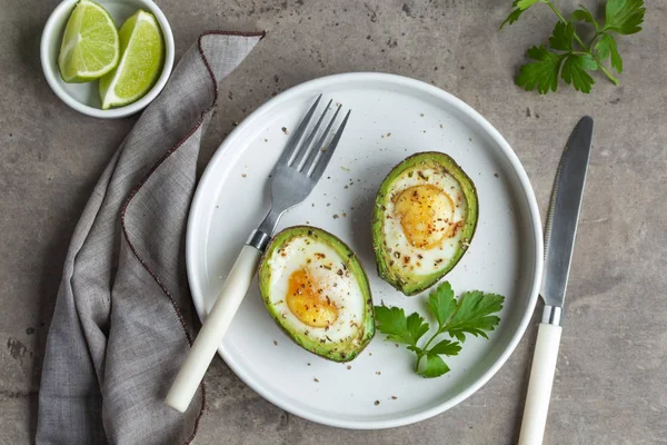 avocado baked with eggs