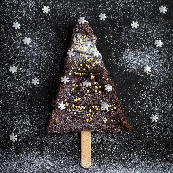 Brownies christmas trees — Stock Photo, Image