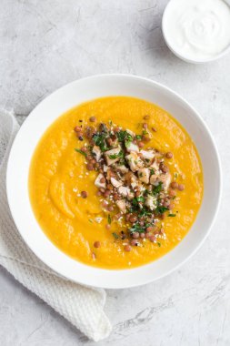 pumpkin and lentil cream soup clipart
