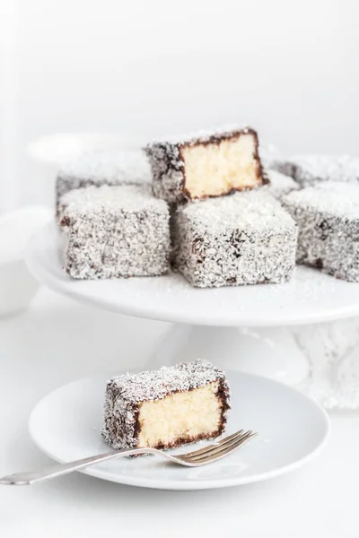 Australijskie ciasta Lamington — Zdjęcie stockowe