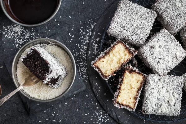 Κέικ Lamington Αυστραλίας — Φωτογραφία Αρχείου