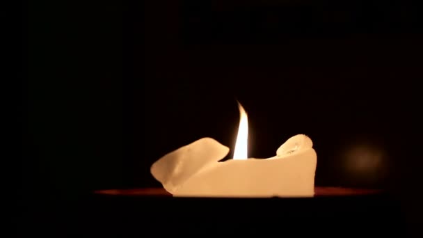 White Christmas candle — Stock Video