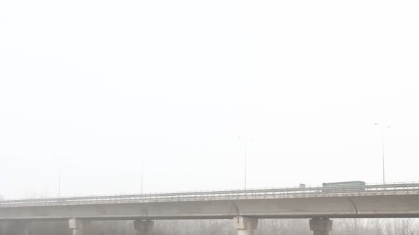 Förhöjda highway i mystery dimma — Stockvideo
