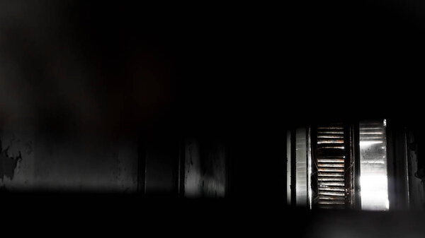 Old window with dirty light view