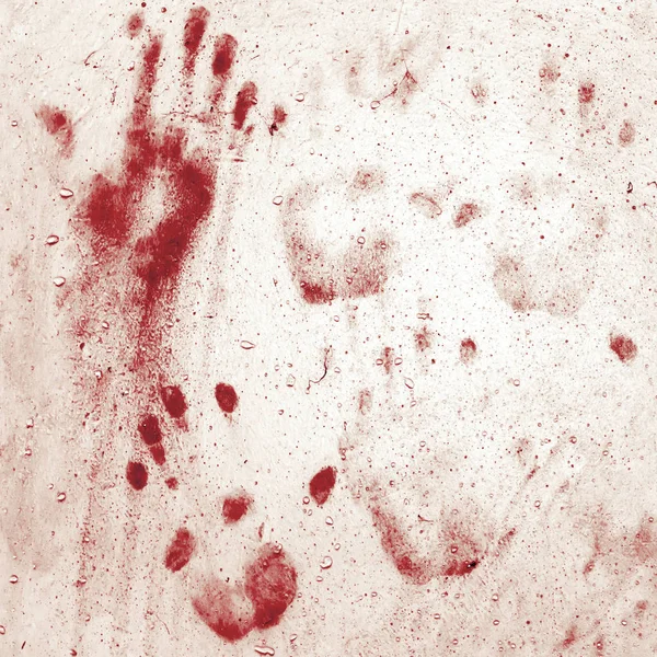 Bloody handprints on wall — Stock Photo, Image