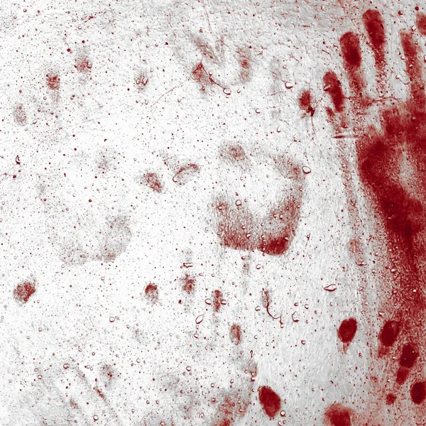 Bloody handprints on wall — Stock Photo, Image