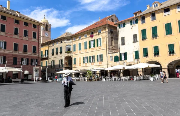 Vittorio Emanuele II° Square in Finale Ligure (Savona) ITALY — Stockfoto