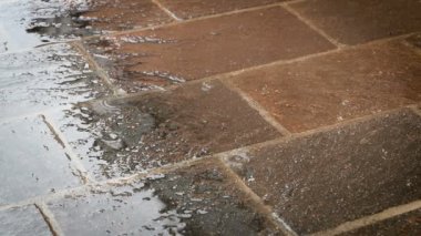 Ağır çekimde yere düşen yağmur