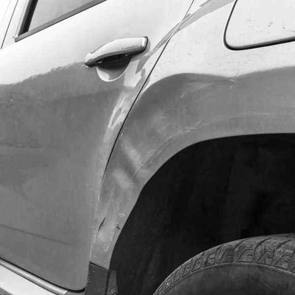 Dents on the side of the car — Stock Photo, Image