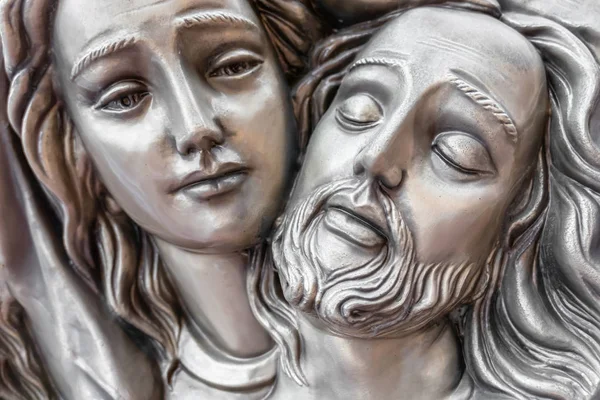 Bronze Statue of Jesus and mary — 스톡 사진