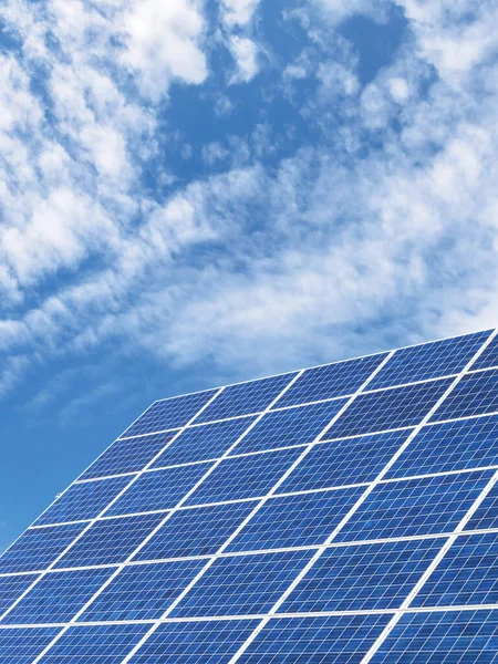 Paneles Solares Para Energía Limpia Con Fondo Cielo Azul Copiar —  Fotos de Stock