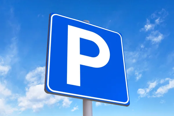 Parking Traffic Sign High Resolution Sky Background Stock Image