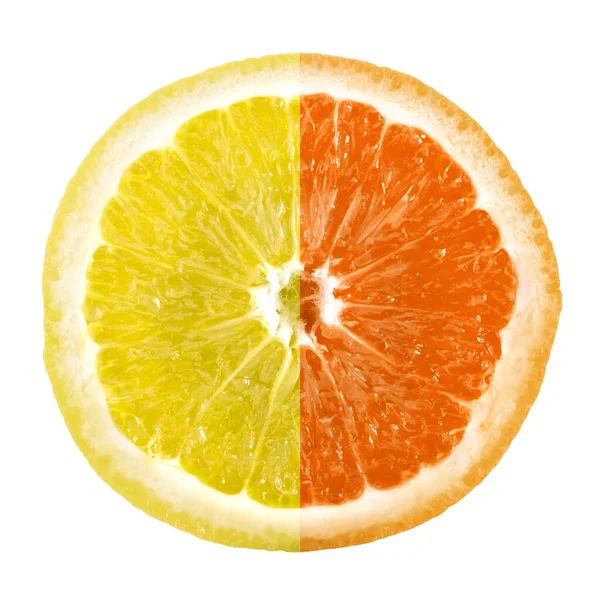 Наполовину Лимон Наполовину Апельсин Цитрусовые Смесь Лимона Апельсина — стоковое фото