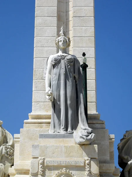 Detalhe do Monumento às Cortes de 1812 na cidade de Cádiz — Fotografia de Stock