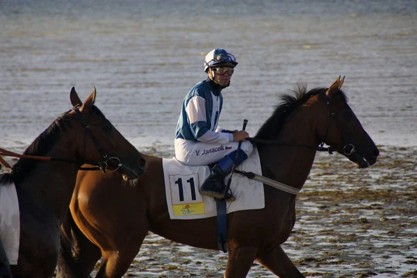 Sanlúcar Barrameda Cádiz España Carreras Caballos Sanlúcar Barrameda Playa Del —  Fotos de Stock