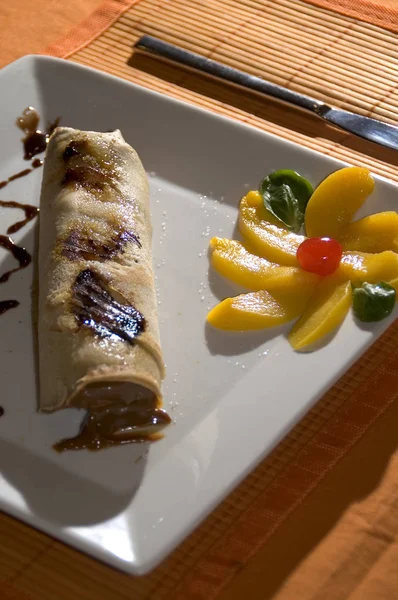 Postre con frutas — Foto de Stock