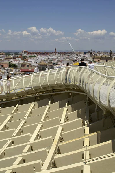 Sevilla Spanje Onaangeraakt Wandelpad Bij Bovenkant Van Structuur Van Las — Stockfoto