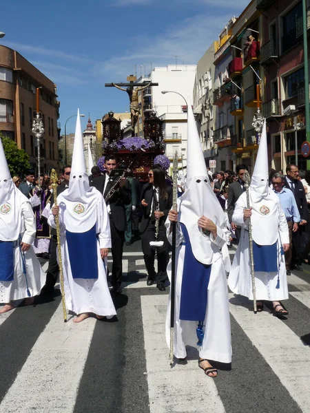 Sevilla Spanyolország Testvériség Szent Krisztus Alapítvány Angyalok Negritos Szűzanya Nazarénusok — Stock Fotó