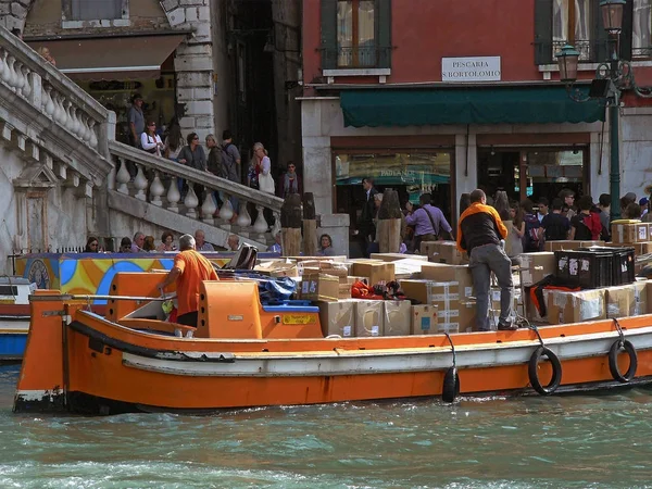 Венеція Італія Перевезення Вантажів Місті Венеція — стокове фото