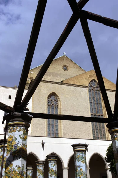 Naples Italy Mayolicos Cloister Basilica Santa Clara City Naples — Stock Photo, Image