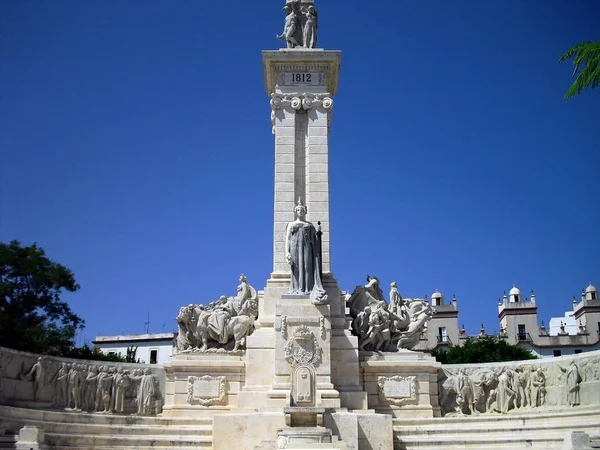 Cadiz Spanya 1812 Anayasada Cadiz Şehri Anıt — Stok fotoğraf