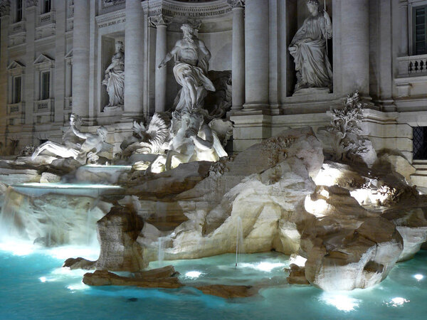 Rome (Italy).  The Fontana di Trevi in the historic center of Rome