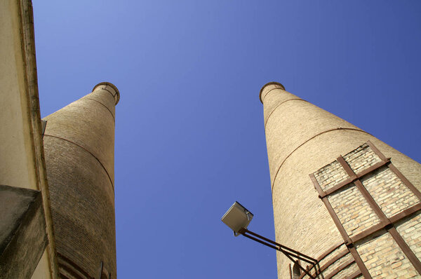 Sevilla (Spain). Perspective of the chimneys of the monastery of the Cartuja in Seville