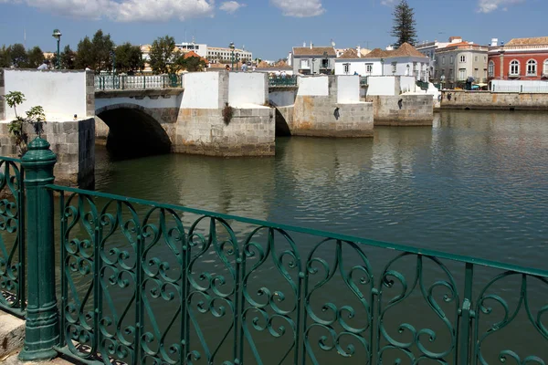Ταβίρα Πορτογαλία Ρωμαϊκή Γέφυρα Της Ταβίρα Στην Πορτογαλική — Φωτογραφία Αρχείου