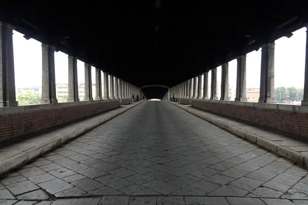 Pavia Italië Binnen Coperto Bridge Oude Brug Stad Van Pavia — Stockfoto