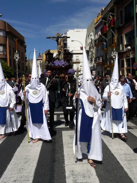 Sevilla Spanyolország Testvériség Szent Krisztus Alapítvány Angyalok Negritos Szűzanya Nazarénusok — Stock Fotó