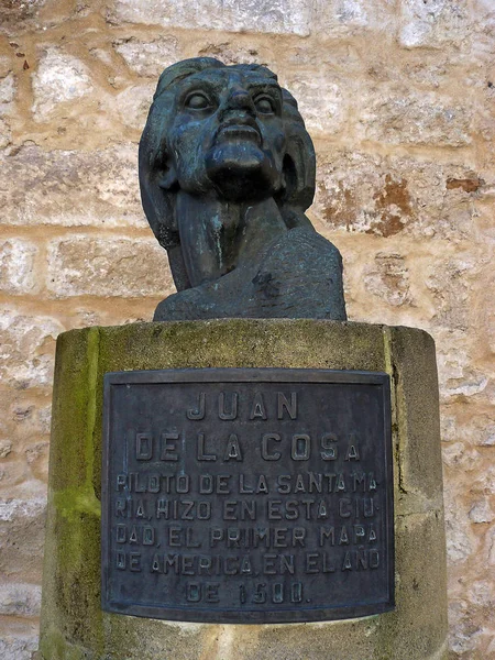 Puerto Santa Maria Cadiz Spain Bust Navigator Juan Cosa Town — Stock Photo, Image