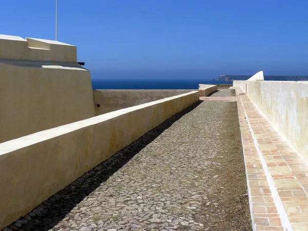 Sagres Portogallo Cima Alle Mura Difensive Della Fortezza Delle Sagre — Foto Stock