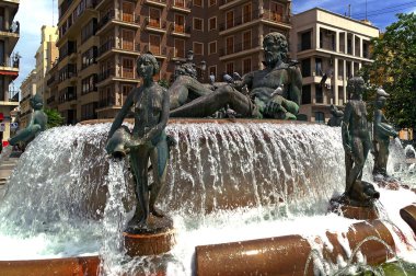Valencia (İspanya). Çeşme Valencia şehir Place de la Seu tarihi merkezinde