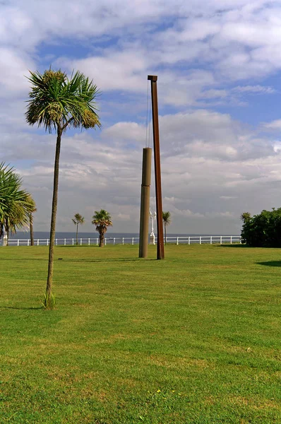 Gijón España Escultura Simbólica Paseo Del Rosario Acua Ciudad Gijón — Foto de Stock