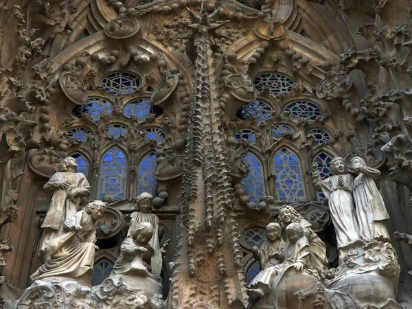 Barcelona Espanha Fachada Natividade Sagrada Família Barcelona — Fotografia de Stock