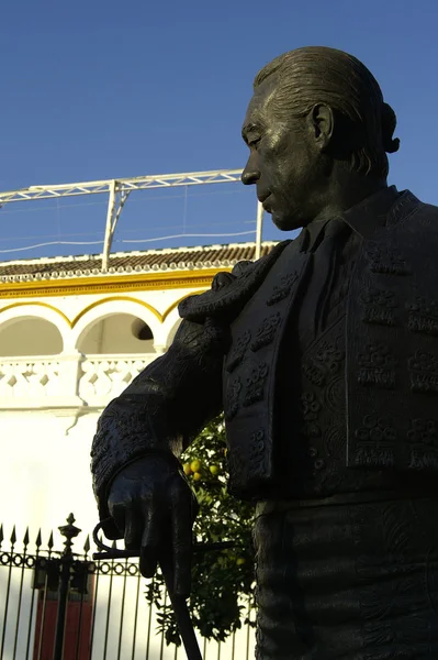 Seville Spain Sculpture Bullfighter Curro Romero Next Bullring Real Maestranza — 스톡 사진