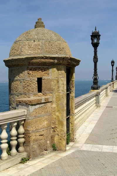 Cádiz Španělsko Garita Piedra Promenádě Města Cádiz — Stock fotografie