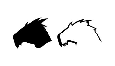 Ejderha başlı siluet vektör