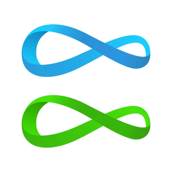 Blauwe en groene band van Mobius — Stockvector