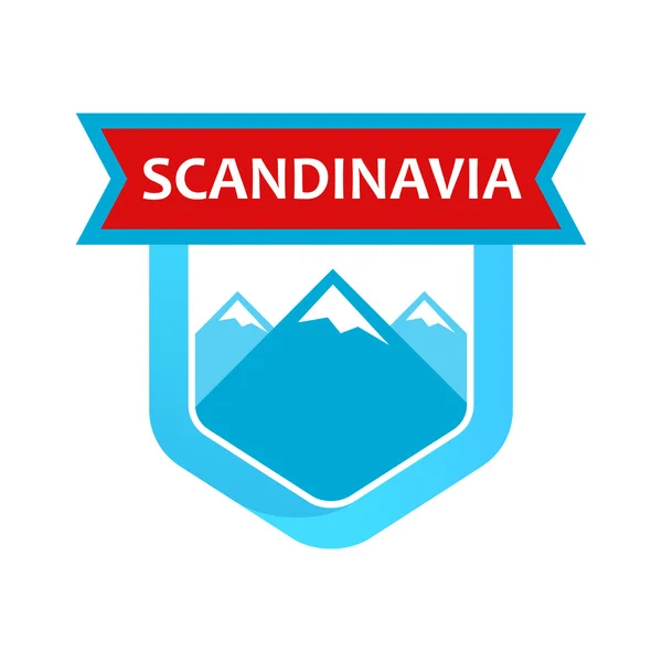 Skandinávské skály na emblém — Stockový vektor