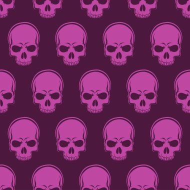 Vektör Dikişsiz desen kafatasları ile ilmekledi