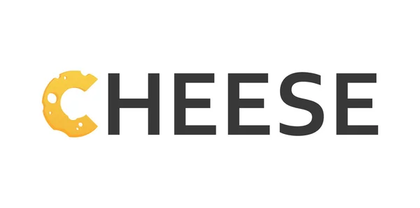 在白色奶酪徽标 — 图库矢量图片
