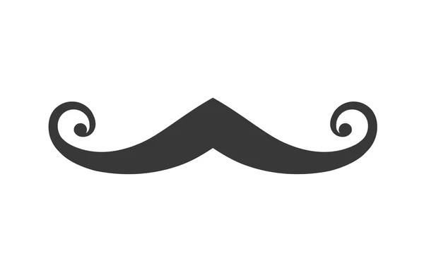 Icône de moustache sur blanc — Image vectorielle